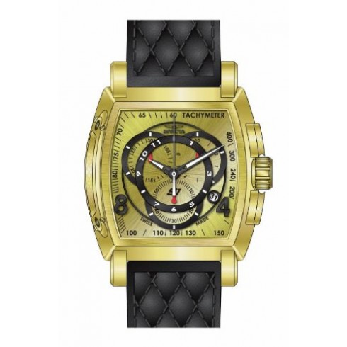 Invicta S1 Rally Chronograph Gold Dial Black Dial Black Leather Men's Watch 15794 watches