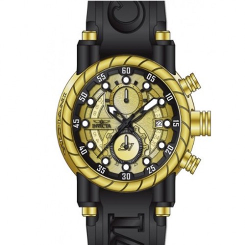 Invicta S1 Rally Chronograph Gold-tone PVD Black Polyurethane Men's Watch 14186 watches