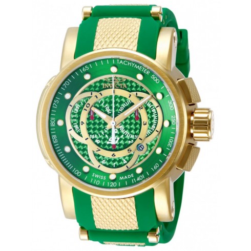 Invicta S1 Rally Chronograph Green Carbon Dial Green Polyurethane Men's Watch 10565 watches