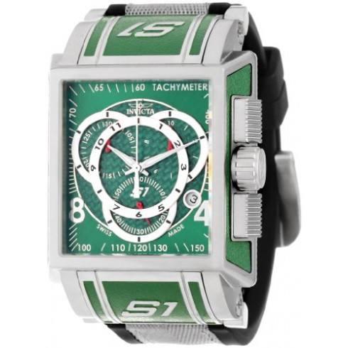 Invicta S1 Rally Chronograph Green Dial Black Polyurethane Men's Watch 11687 watches