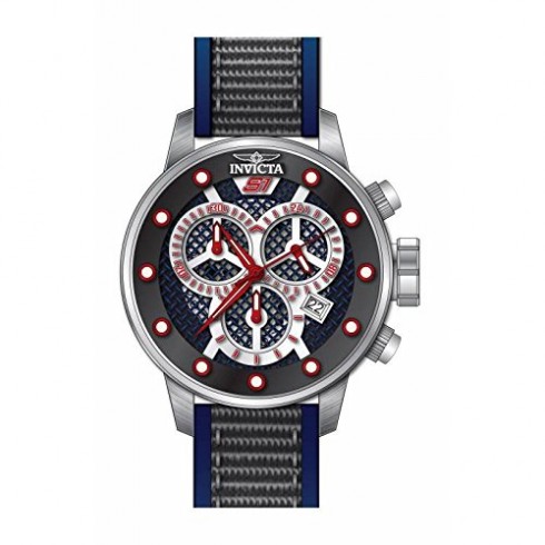 Invicta S1 Rally Chronograph Grey and Blue Dial Blue and Grey Polyurethane Men's Watch 19621 watches