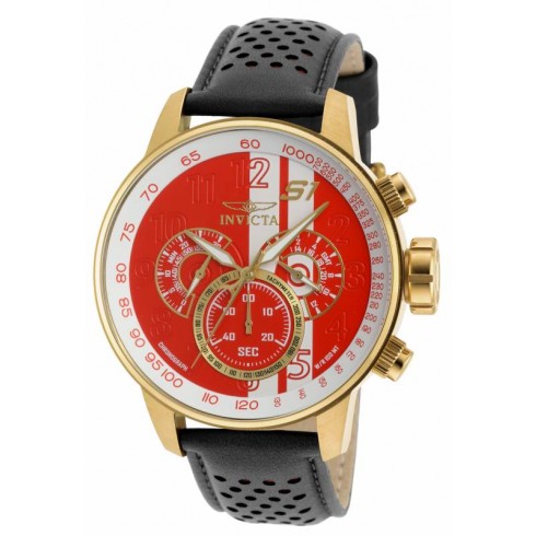 Invicta S1 Rally Chronograph Orange and White Dial Black Leather Men's Watch 19907 watches