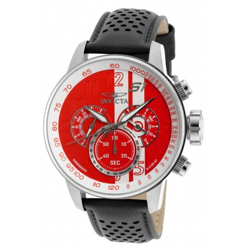 Invicta S1 Rally Red Dial Chronograph Black Leather Men's Watch 19900 watches