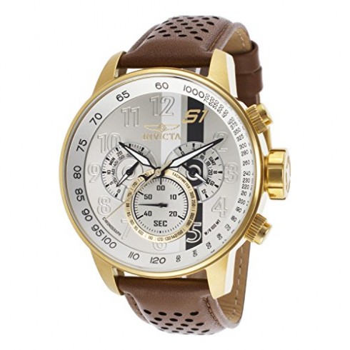 Invicta S1 Rally Chronograph Silver Dial Brown Leather Men's Watch 19287 watches