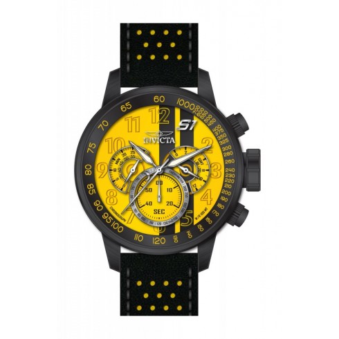 Invicta S1 Rally Chronograph Yellow and Black Dial Black and Yellow Leather Men's Watch 19292 watches