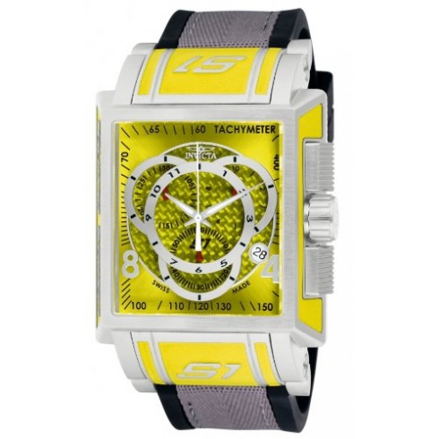 Replica Invicta S1 Rally Chronograph Yellow Dial Gray-tone Polyurethane Strap Men's Watch 11686 Watch