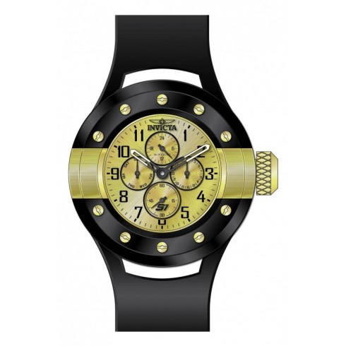 Invicta S1 Rally Multi-Function Gold Dial Black Rubber Men's Watch 17391 watches