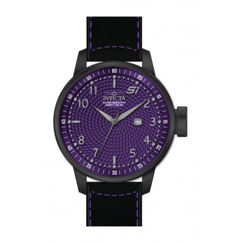 Invicta S1 Rally Purple Dial Black Leather Men's Watch 19615 watches