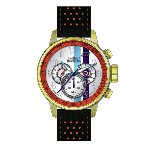 Invicta S1 Rally White and Orange Dial Black Leather Men's Watch 19901 watches