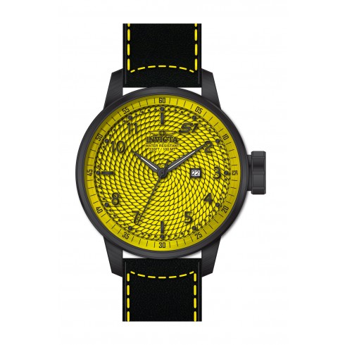 Invicta S1 Rally Yellow Dial Black Leather Men's Watch 19616 watches