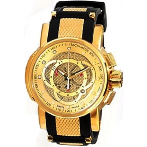 Invicta S1 Touring Chronograph Gold Dial Black Rubber Men's Watch 0899 watches