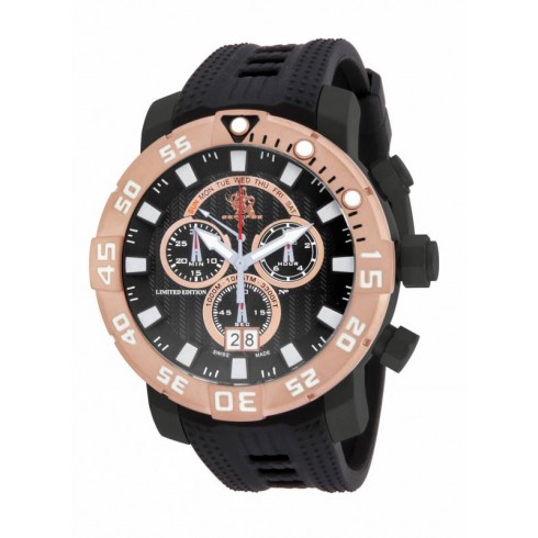 Invicta Sea Base Chronograph Black Dial Black Polyurethane Men's Watch 14256 watches