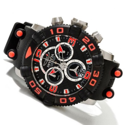 Invicta Sea Hunter Chronograph Black Dial Black Rubber Men's Watch 12257 watches