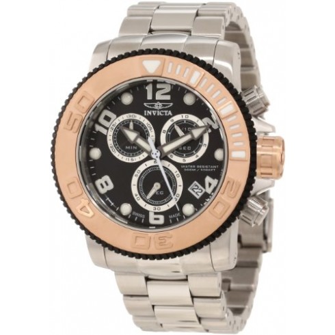 Invicta Sea Hunter Chronograph Black Dial Stainless Steel Men's Watch 12533 watches