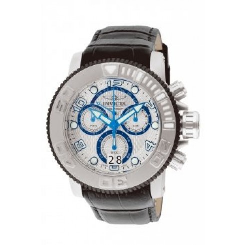Invicta Sea Hunter Chronograph White Dial Black Leather Band Men's Watch 11166 watches