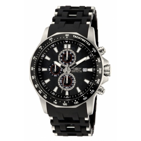 Invicta Sea Spider Chronograph Black Dial Black Polyurethane Men's Watch 1930 watches
