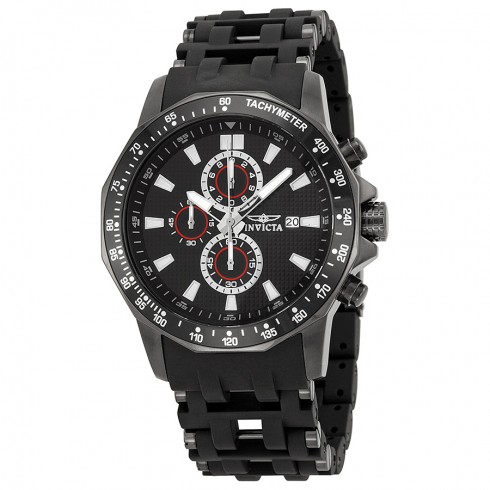 Invicta Sea Spider Chronograph Black Dial Black Polyurethane Men's Watch 1933 watches