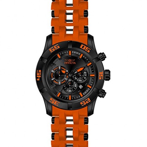 Invicta Sea Spider Chronograph Black Dial Orange Polyurethane Men's Watch 21822 watches