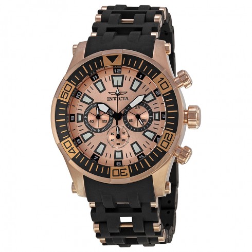 Invicta Sea Spider Chronograph Gold-tone Dial Black Polyurethane Band Men's Watch 14559 watches