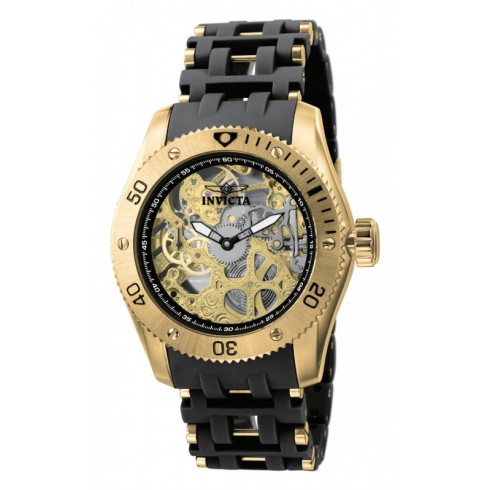 Invicta Sea Spider Mechanical Skeleton Dial Black Polyurethane Men's Watch 1261 watches