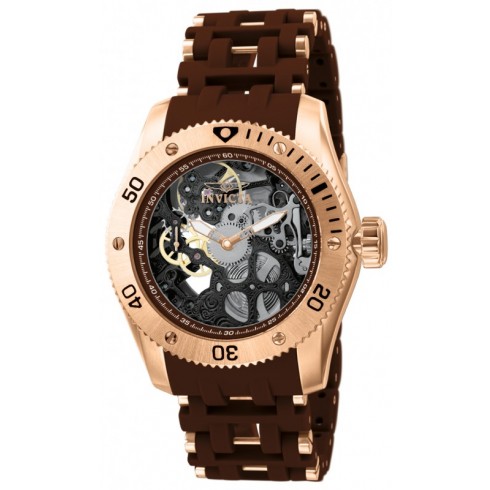 Invicta Sea Spider Skeleton Dial Brown Polyurethane Rubber Men's Watch 10352 watches