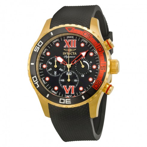Invicta Signature Chronograh Black Dial Black Polyurethane Men's Watch 7502 watches