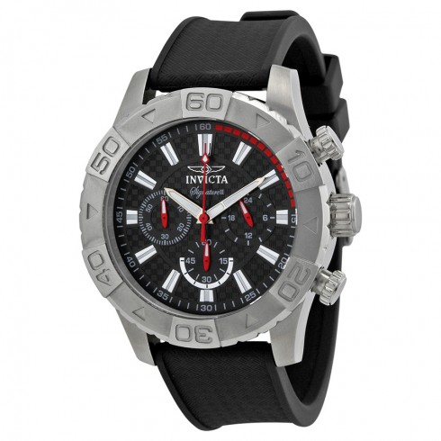 Invicta Signature Chronograph Black Dial Black Polyurethane Men's Watch 7490 watches