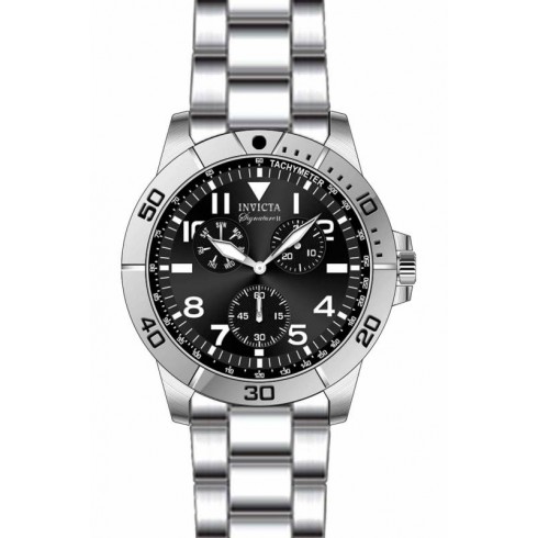 Invicta Signature Chronograph Black Dial Stainless Steel Men's Watch 7077 watches