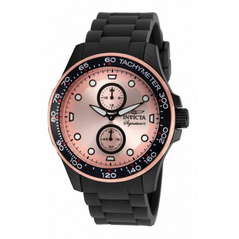 Invicta Signature Chronograph Rose Dial Black Ion-plated Men's Watch 7084 watches