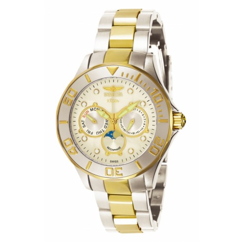 Invicta Signature Diver Elite Moon Phase Rose Gold-tone Dial Stainless Steel Men's Watch 7089 watches