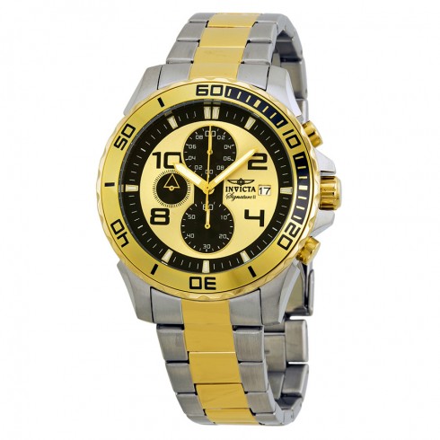 Invicta Signature II Black and Gold-tone Dial Two-Toned Stainless Steel Men's Watch 7391 watches