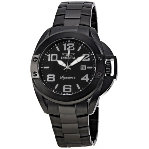 Invicta Signature II Black Dial Black Ion-plated Stainless Steel Men's Watch 7332 watches