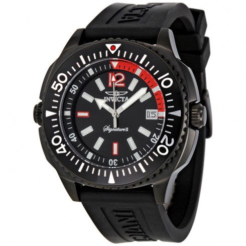 Invicta Signature II Black Dial Black Rubber Strap Men's Watch 7358 watches