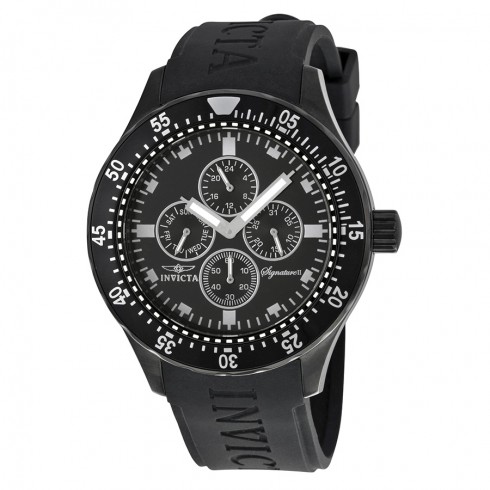 Invicta Signature II Black Dial Black Stainless Steel Black Rubber Men's Watch 7404 watches