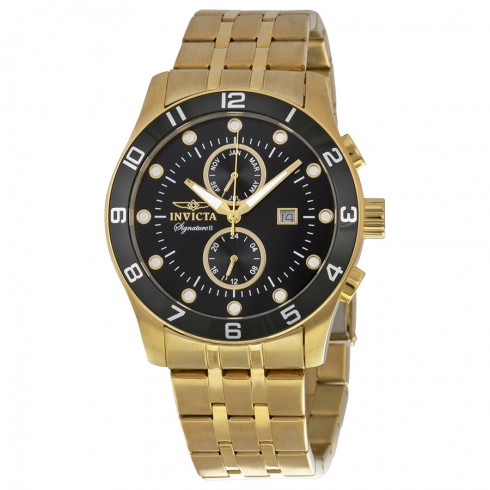Invicta Signature II Black Dial Gold-tone Stainless Steel Men's Watch 7473 watches