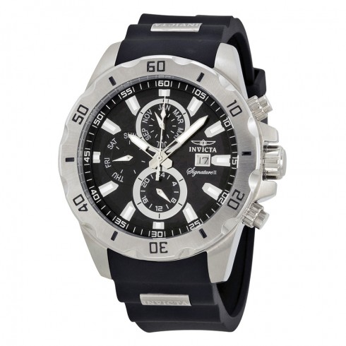 Invicta Signature II Black Dial Stainless Steel Black Polyurethane Men's Watch 7478 watches