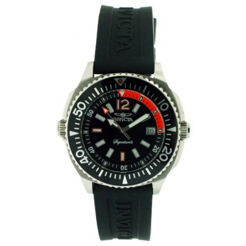Invicta Signature II Black Dial Stainless Steel Black Rubber Men's Watch 7355 watches