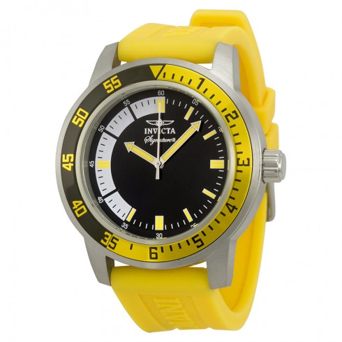 Invicta Signature II Black Dial Yellow Rubber Strap Men's Watch 7463 watches