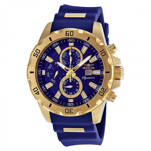 Invicta Signature II Blue Dial GMT Gold Ion-plated Men's Watch 7482 watches