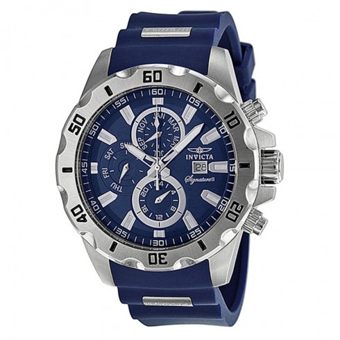 Invicta Signature II Blue Dial Stainless Steel Blue Polyurethane Men's Watch 7479 watches