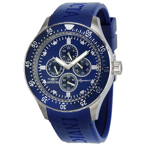 Invicta Signature II Blue Dial Stainless Steel Blue Rubber Men's Watch 7402 watches