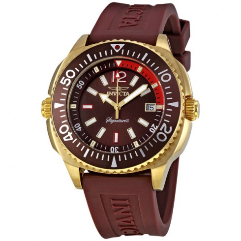 Invicta Signature II Brown Dial Brown Rubber Men's Watch 7357 watches