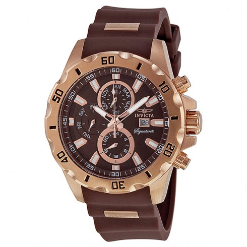 Invicta Signature II Brown Dial Rose Gold-tone Stainless Steel Men's Watch 7484 watches