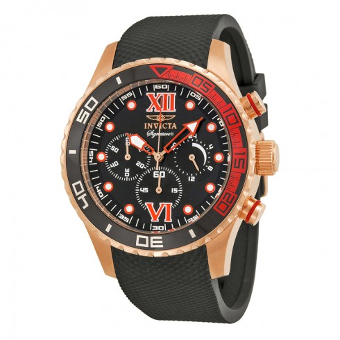 Invicta Signature II Chronograh Black Dial Black Polyurethane Men's Watch 7504 watches