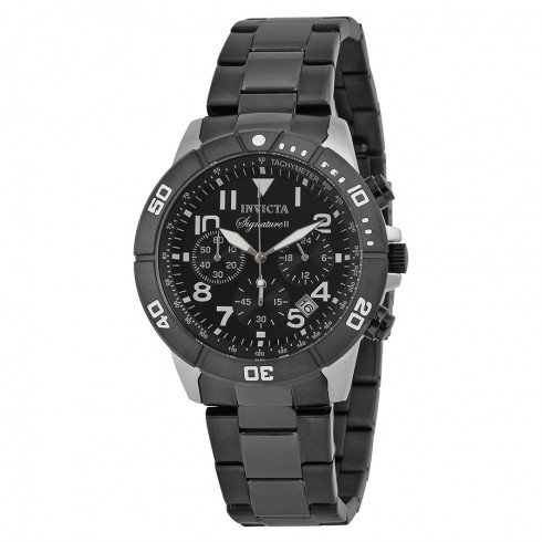 Invicta Signature II Chronograph Black Dial Black PVD Steel Men's Watch 7351 watches