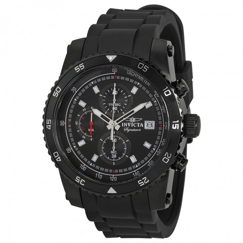 Invicta Signature II Chronograph Black Dial Black Rubber Men's Watch 7454 watches