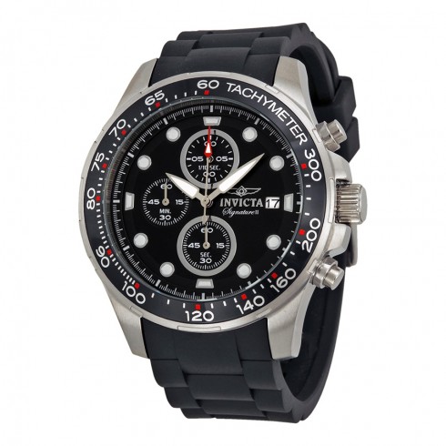 Invicta Signature II Chronograph Black Dial Black Rubber Strap Men's Watch 7371 watches