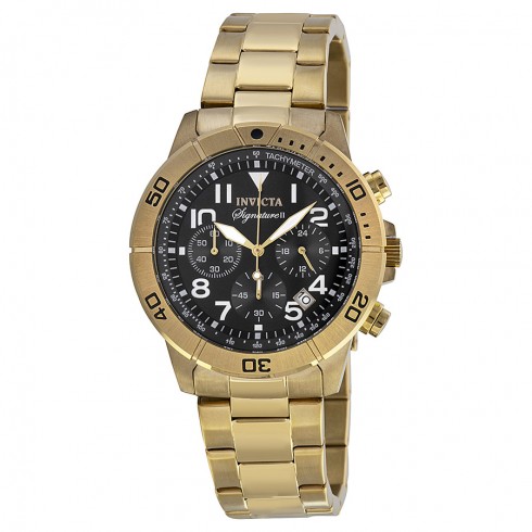 Invicta Signature II Chronograph Black Dial Gold-tone Men's Watch 7470 watches