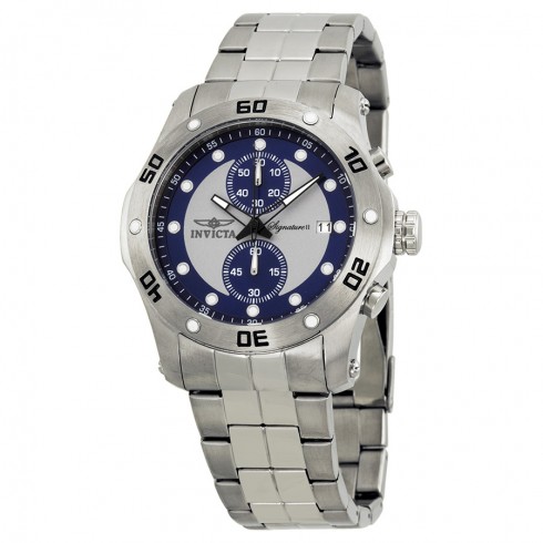 Invicta Signature II Chronograph Blue and Silver Dial Stainless Steel Men's Watch 7383 watches