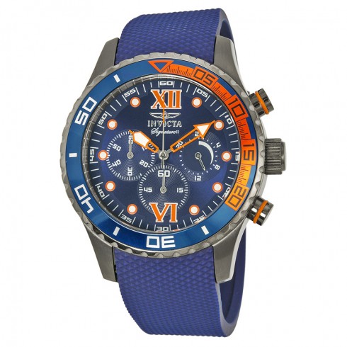Invicta Signature II Chronograph Blue Dial Black Polyurethane Men's Watch 7506 watches